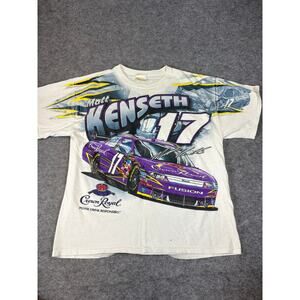 Vintage Y2K Matt Kenseth #17 NASCAR Racing T Shirt Mens Large White Crown Royal